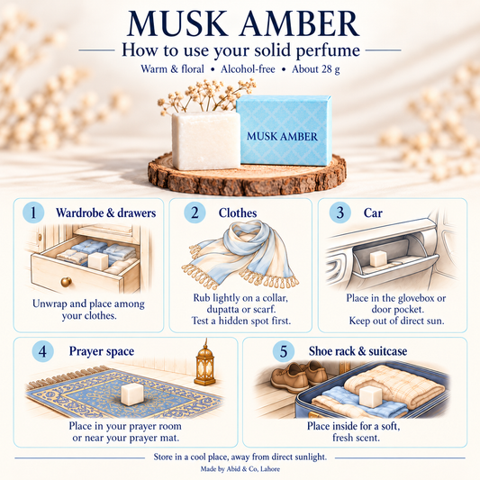 Musk Amber – Solid Musk Cube, 28 g (Alcohol-Free)