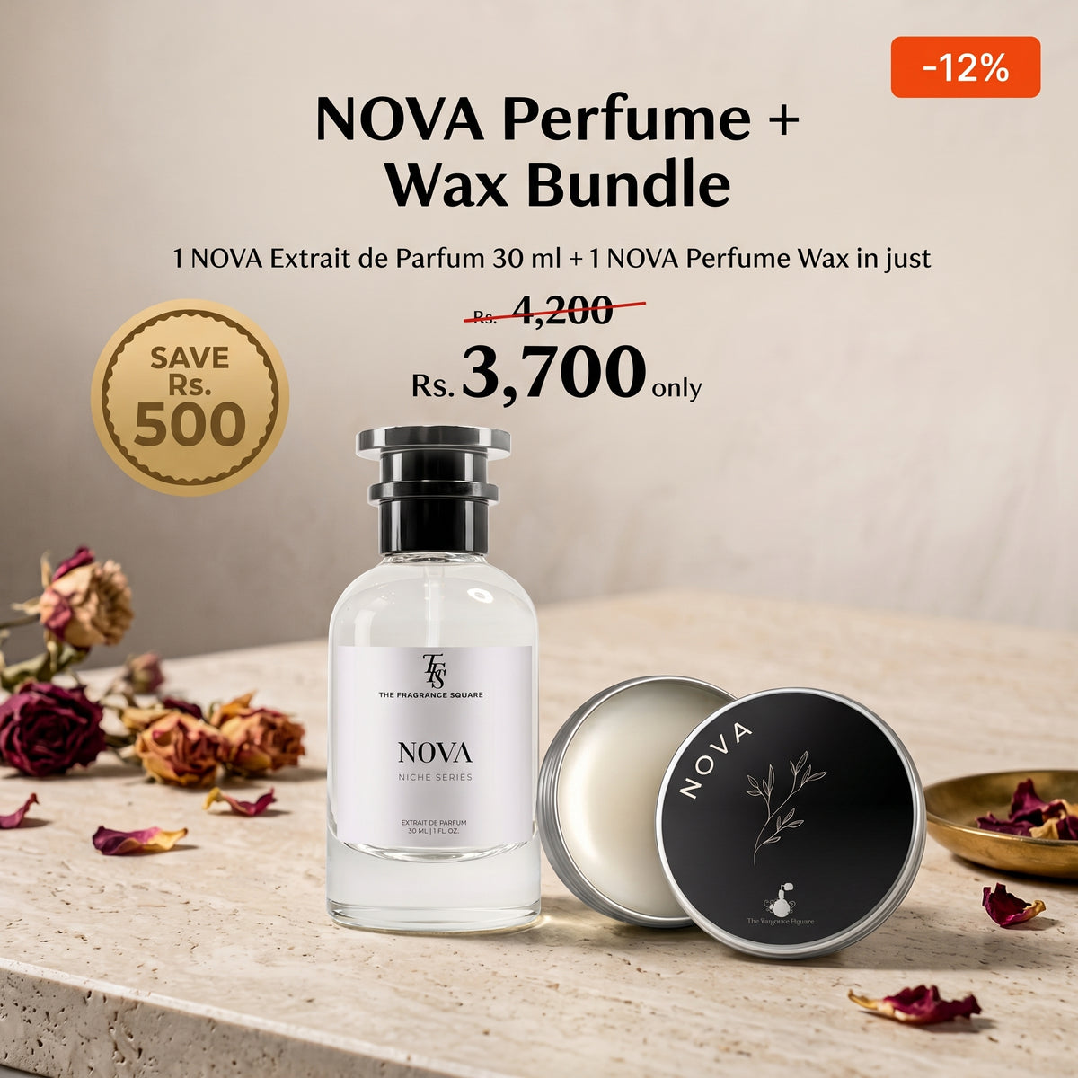 NOVA Perfume + Wax Bundle | Impression of Ganymede | Extrait de Parfum 30ml + 30g Wax